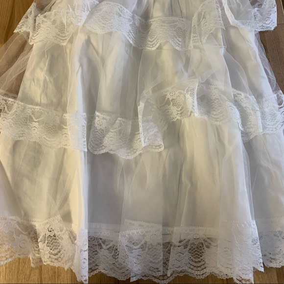 White Sequins Rainbow Ruffle Sparkle A Line Dress New - Picture 7 of 15